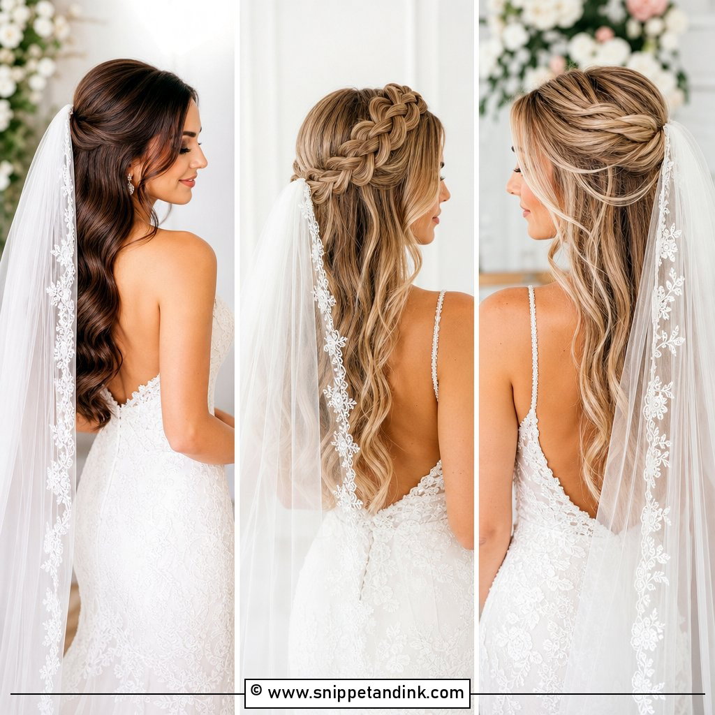 25 Cathedral Veil with Hair Down Ideas for Soft Romance