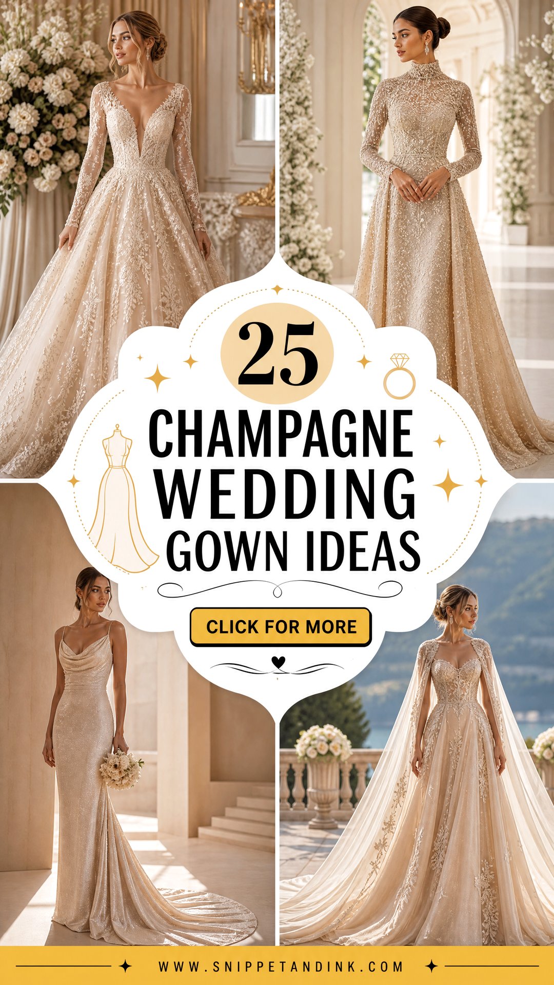25 Champagne Wedding Gown Ideas Chic Styles for Modern Brides - 25 Champagne Wedding Gown Ideas: Chic Styles for Modern Brides