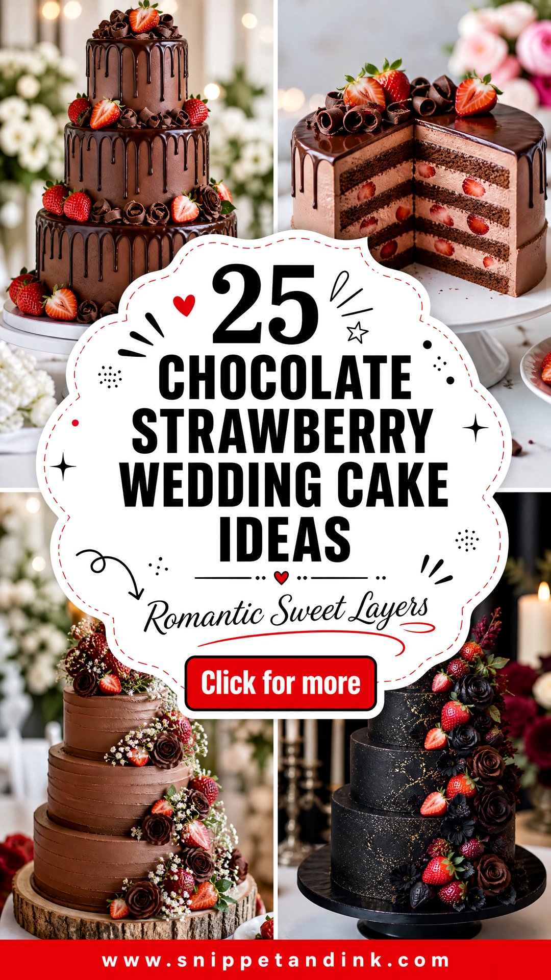 25 Chocolate Strawberry Wedding Cake Ideas for Romance - 25 Chocolate Strawberry Wedding Cake Ideas for Romance