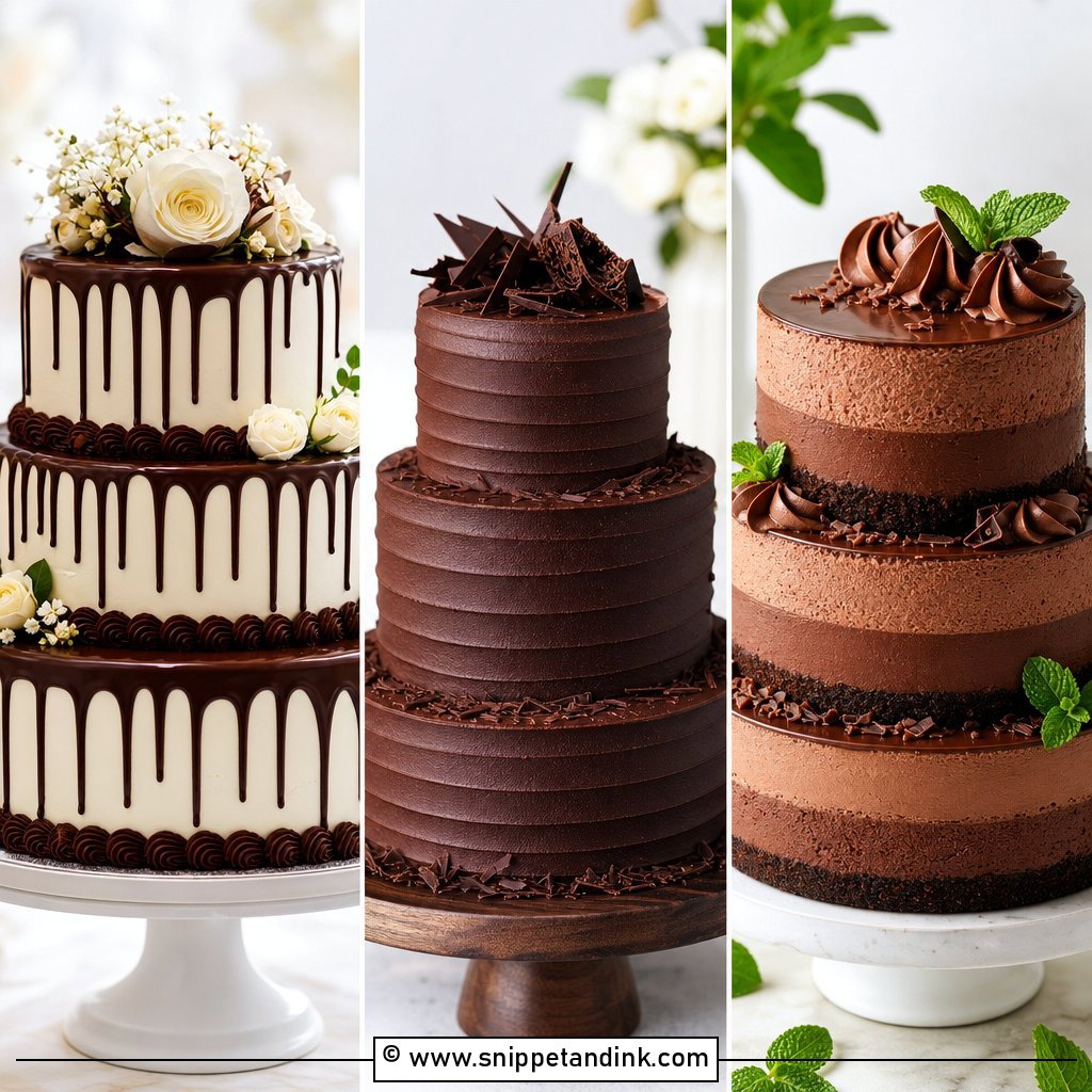 25 Chocolate Wedding Cake Ideas for Rich Romantic Receptions