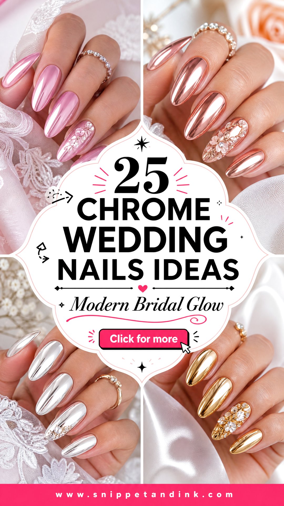 25 Chrome Wedding Nails for a Modern Bridal Party Glow - 25 Chrome Wedding Nails for a Modern Bridal Party Glow