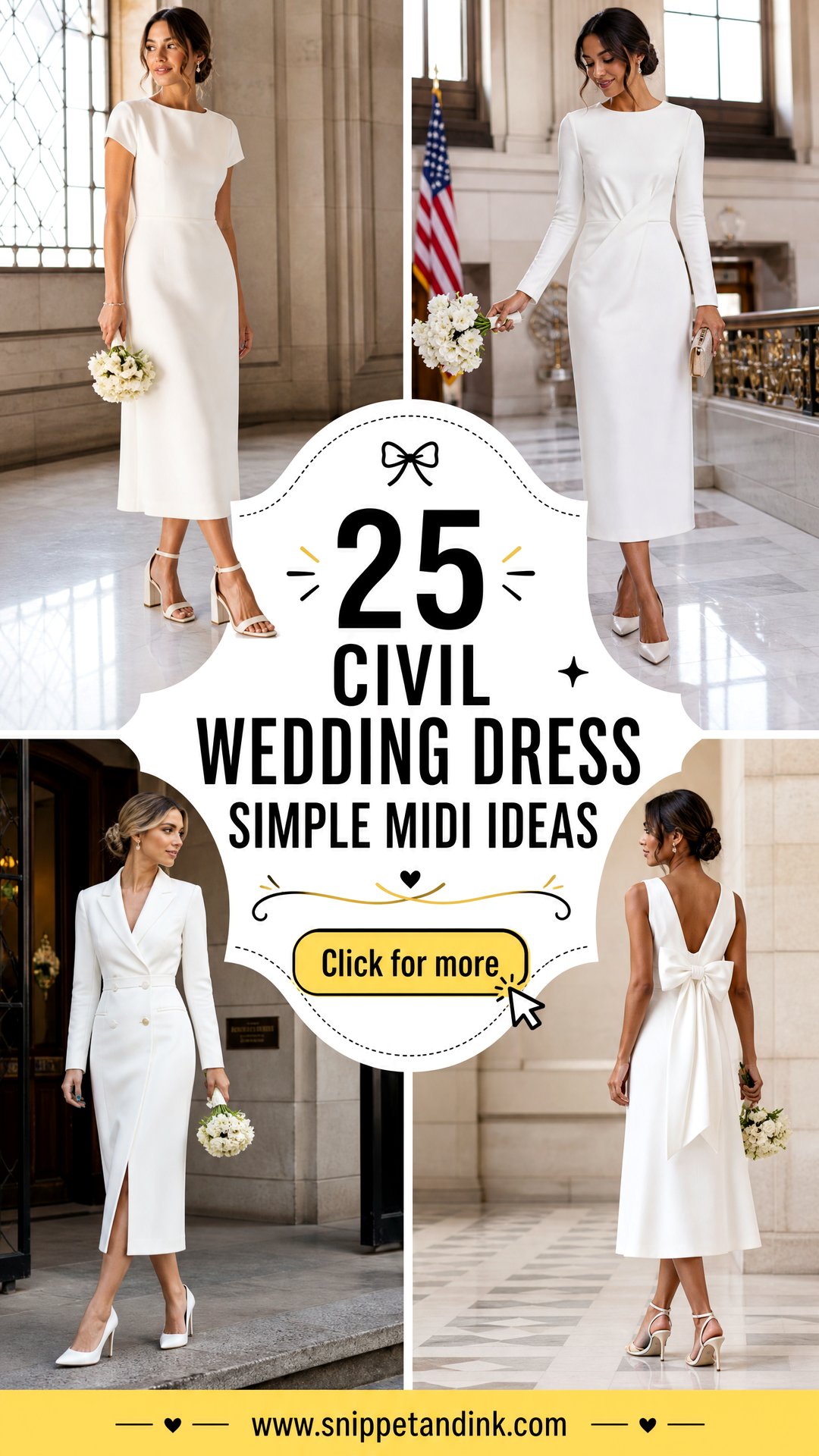 25 Civil Wedding Dress Simple Midi Ideas Chic City Hall Looks - 25 Civil Wedding Dress Simple Midi Ideas: Chic City Hall Looks