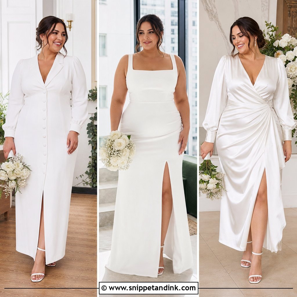 25 Civil Wedding Dresses Plus Size: Flattering Courthouse Looks