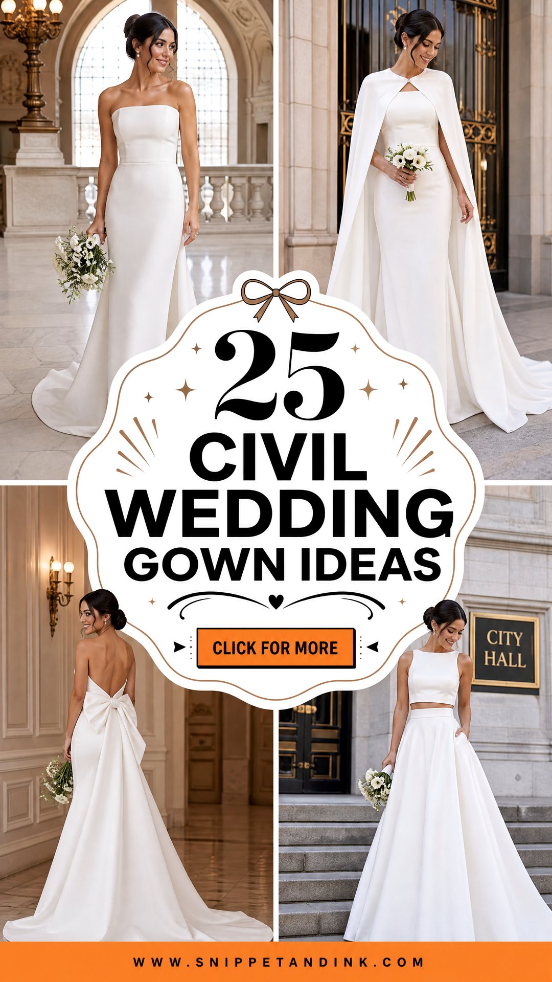 25 Civil Wedding Gown Ideas Elegant City Hall Styles for Brides - 25 Civil Wedding Gown Ideas: Elegant City Hall Styles for Brides