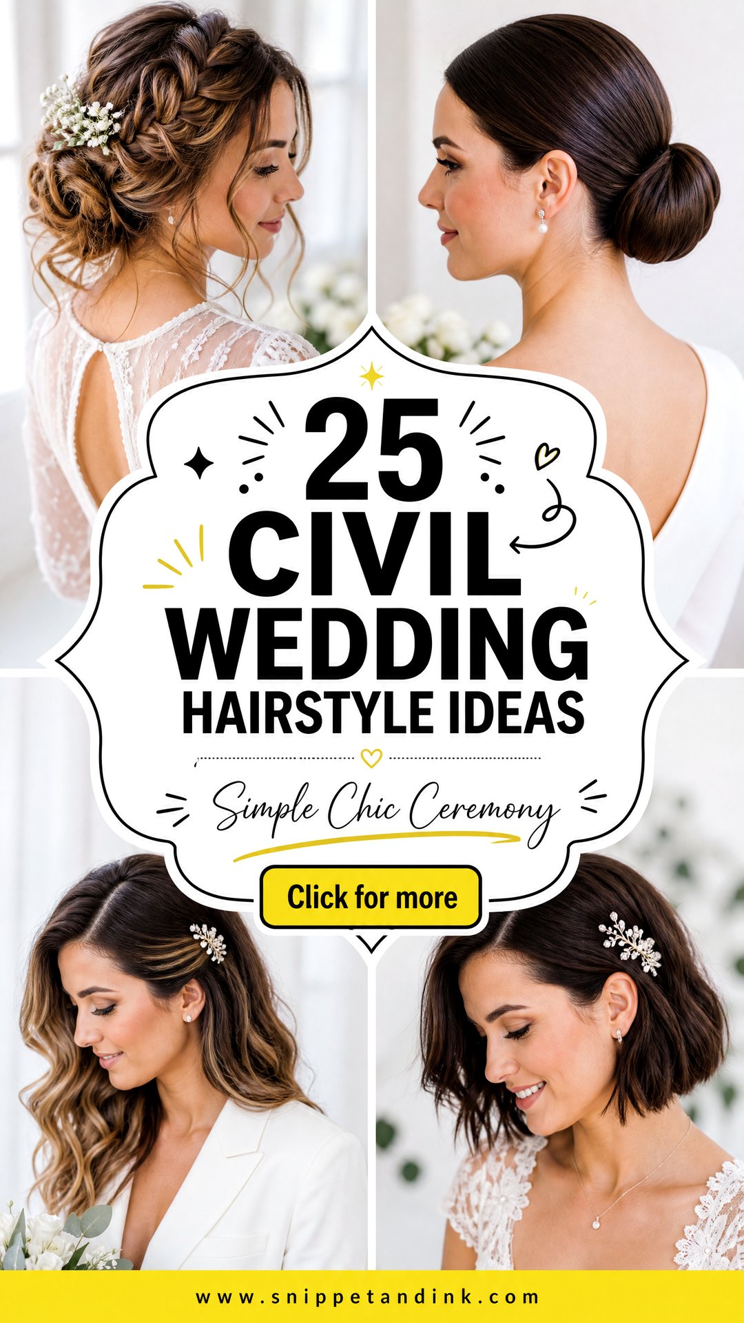 25 Civil Wedding Hairstyle Ideas for Simple Chic Ceremonies - 25 Civil Wedding Hairstyle Ideas for Simple, Chic Ceremonies