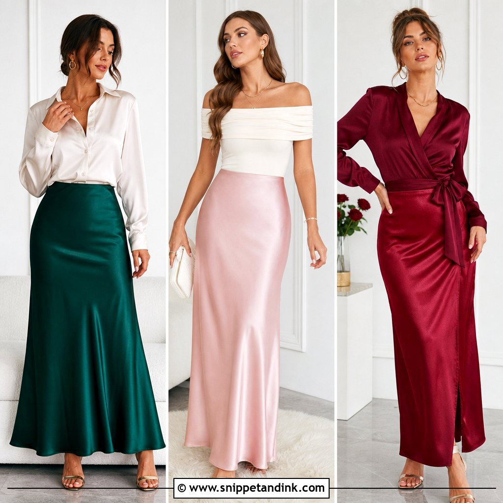 25 Classy Satin Skirt Wedding Outfit Ideas