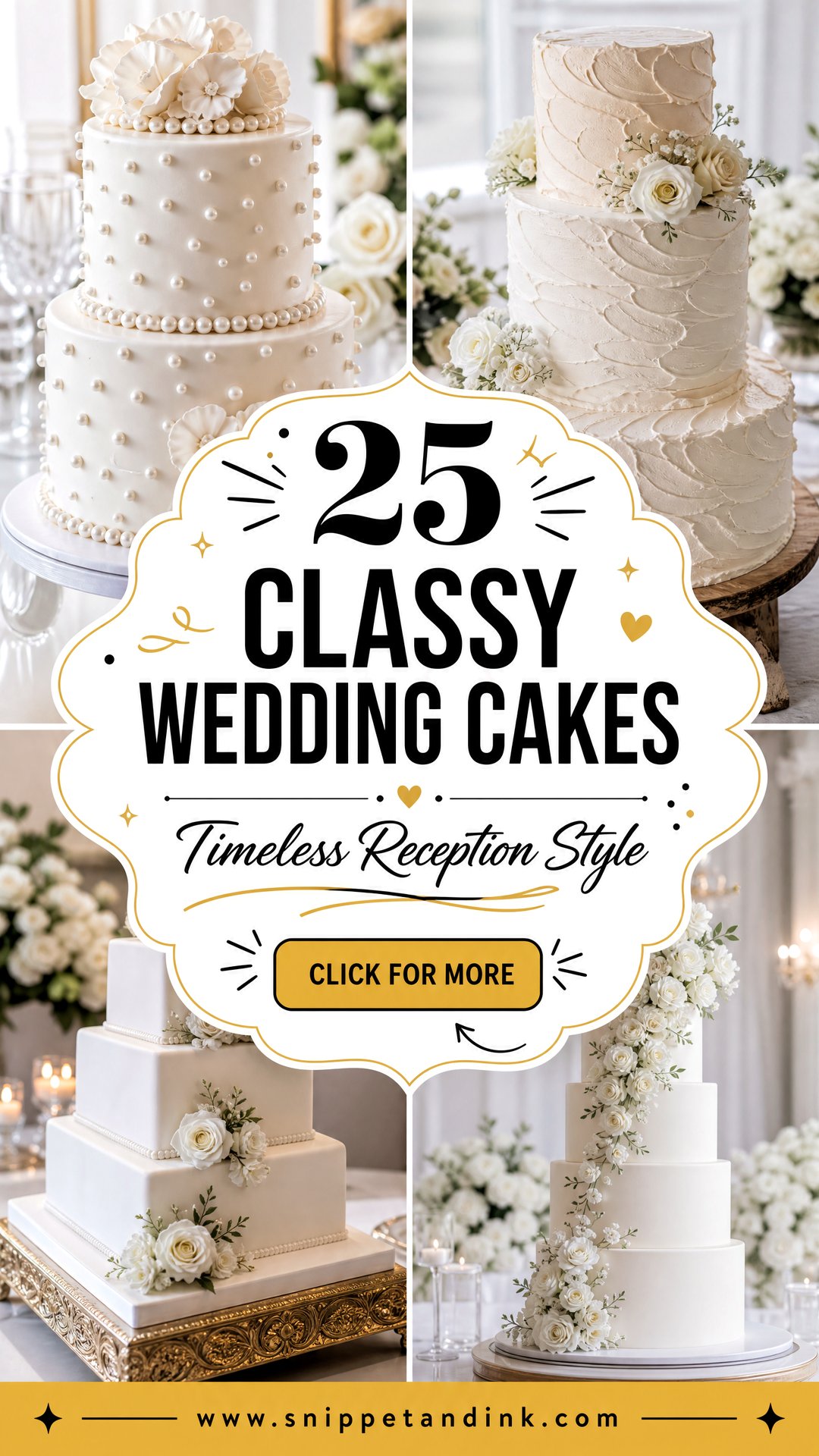 25 Classy Wedding Cakes for a Timeless Reception Style - 25 Classy Wedding Cakes for a Timeless Reception Style
