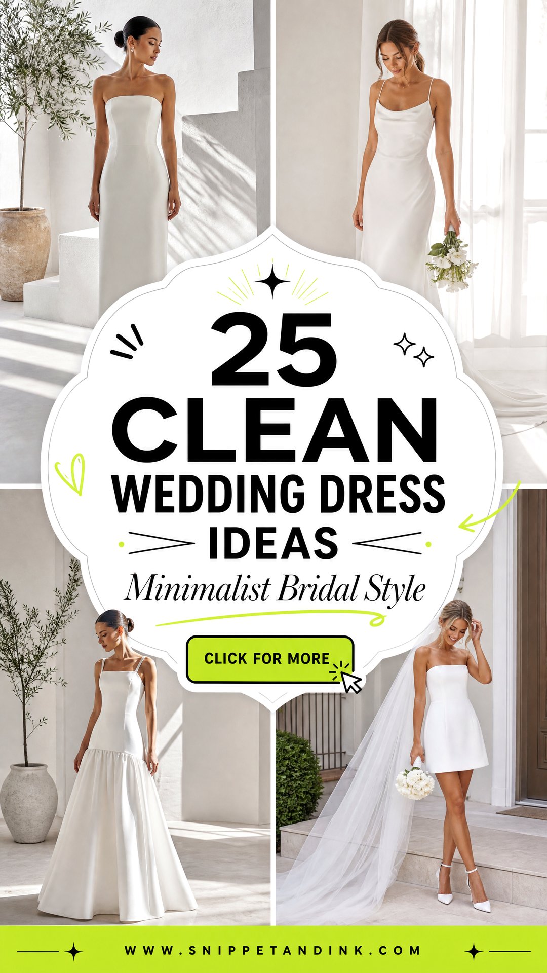 25 Clean Wedding Dress Ideas for Minimalist Bridal Style - 25 Clean Wedding Dress Ideas for Minimalist Bridal Style
