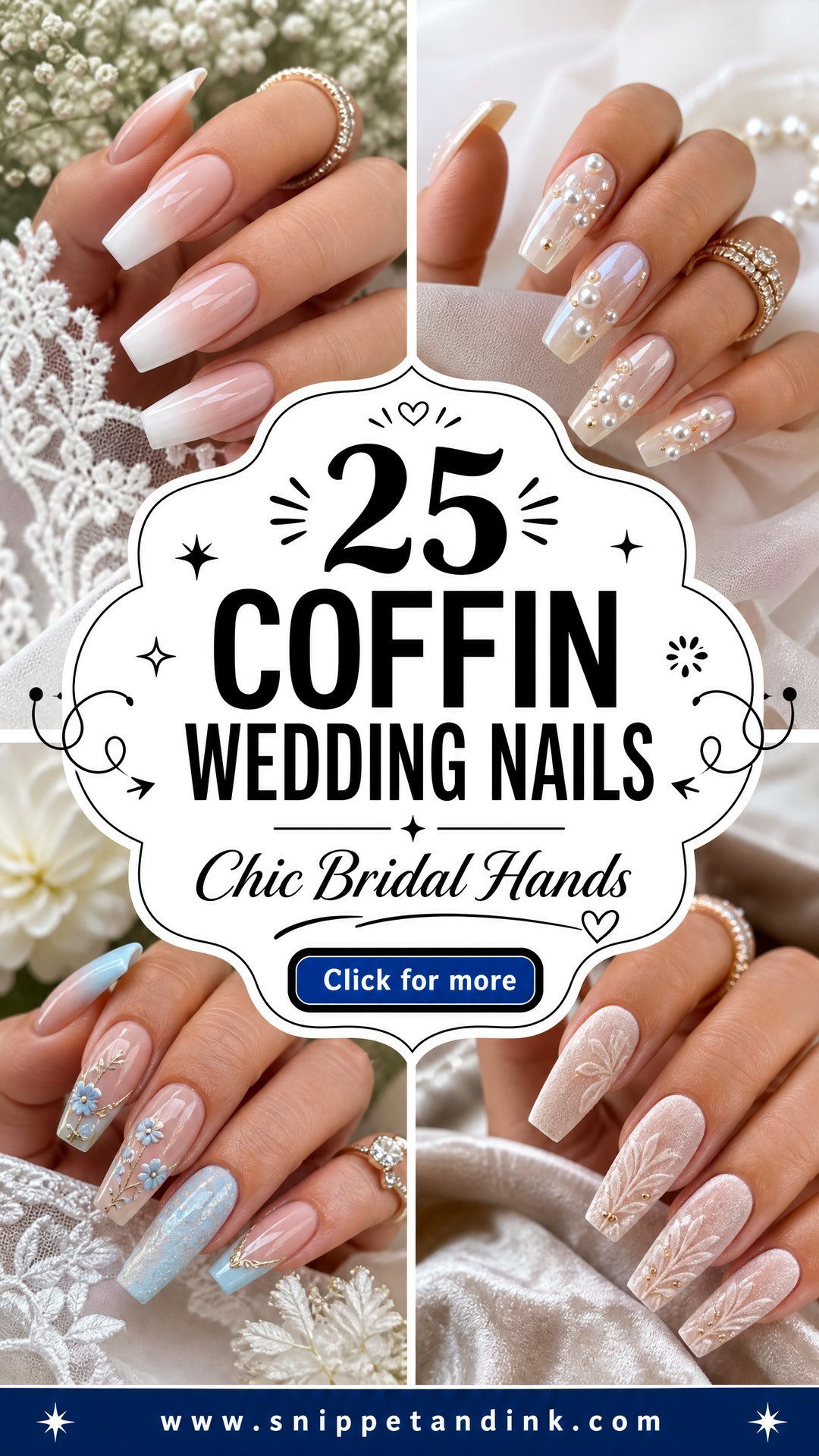 25 Coffin Wedding Nails for Chic Photo-Ready Bridal Hands - 25 Coffin Wedding Nails for Chic, Photo-Ready Bridal Hands