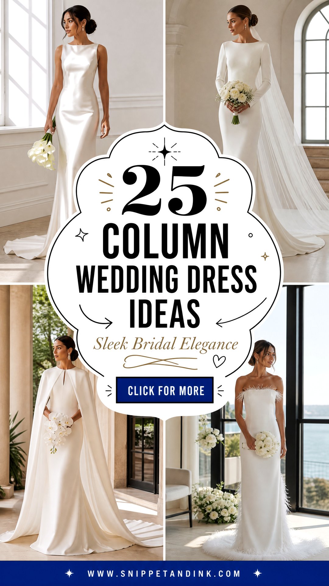 25 Column Wedding Dress Ideas for Sleek Bridal Elegance - 25 Column Wedding Dress Ideas for Sleek Bridal Elegance