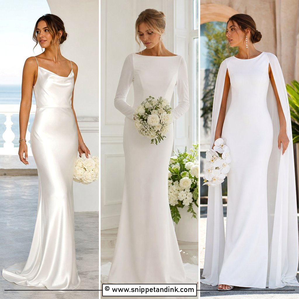 25 Column Wedding Dress Ideas for Sleek Bridal Elegance