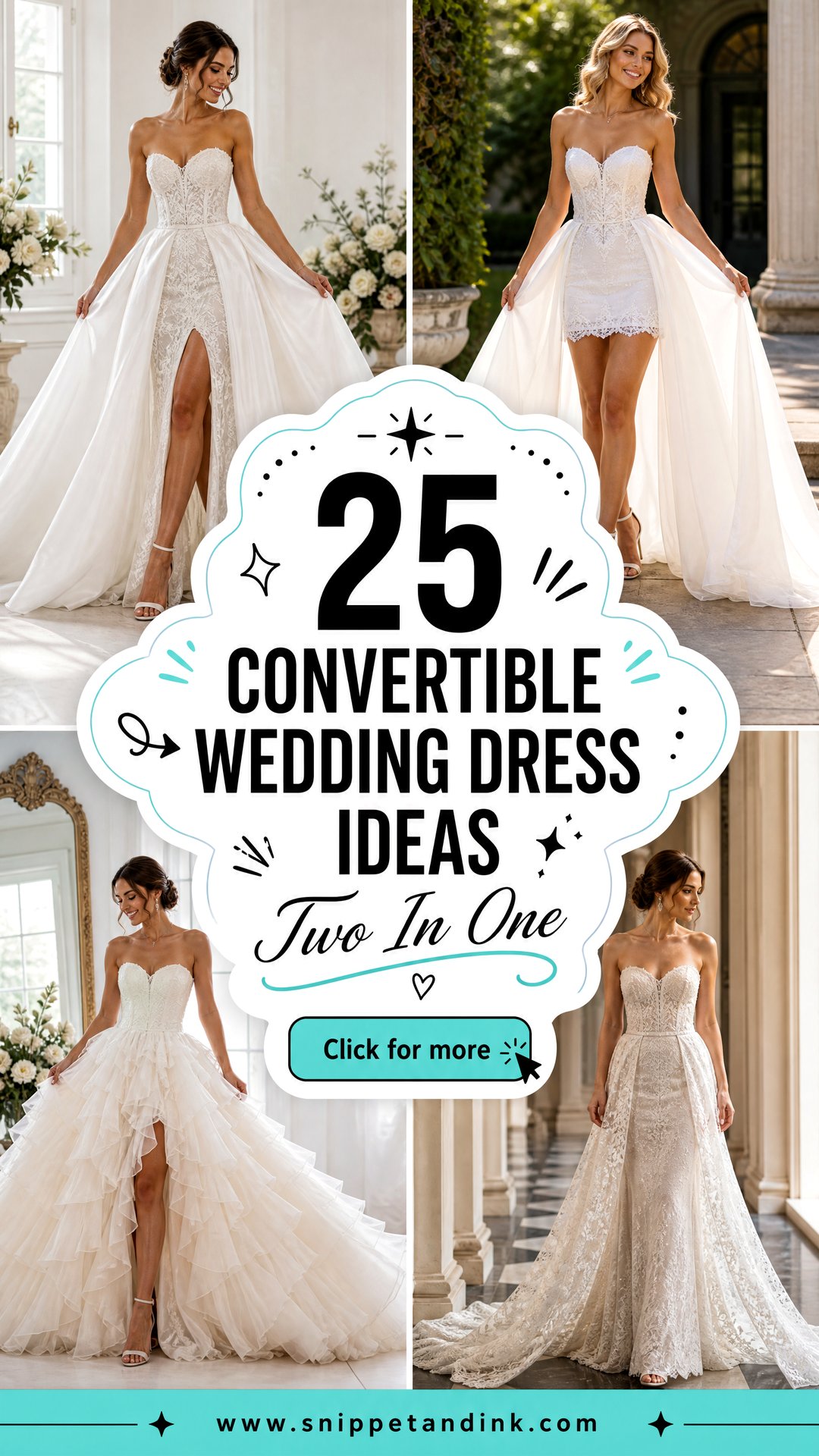 25 Convertible Wedding Dress Ideas for Two-in-One Bridal Style - 25 Convertible Wedding Dress Ideas for Two-in-One Bridal Style