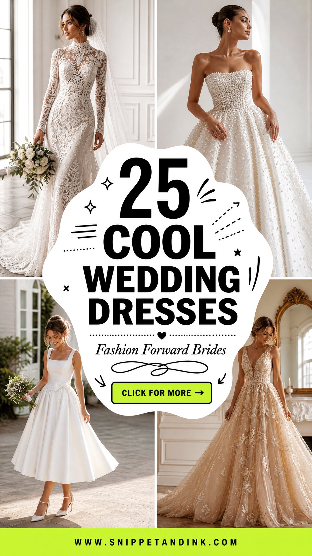 25 Cool Wedding Dresses for Fashion-Forward Brides - 25 Cool Wedding Dresses for Fashion-Forward Brides