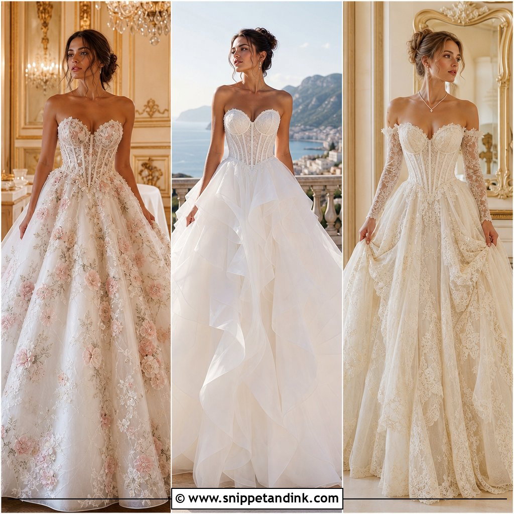 25 Corset Wedding Dress Ballgown Ideas for Fairytale Brides