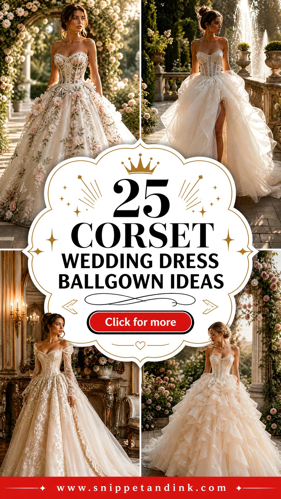 25 Corset Wedding Dress Ballgown Ideas for Fairytale Brides - 25 Corset Wedding Dress Ballgown Ideas for Fairytale Brides