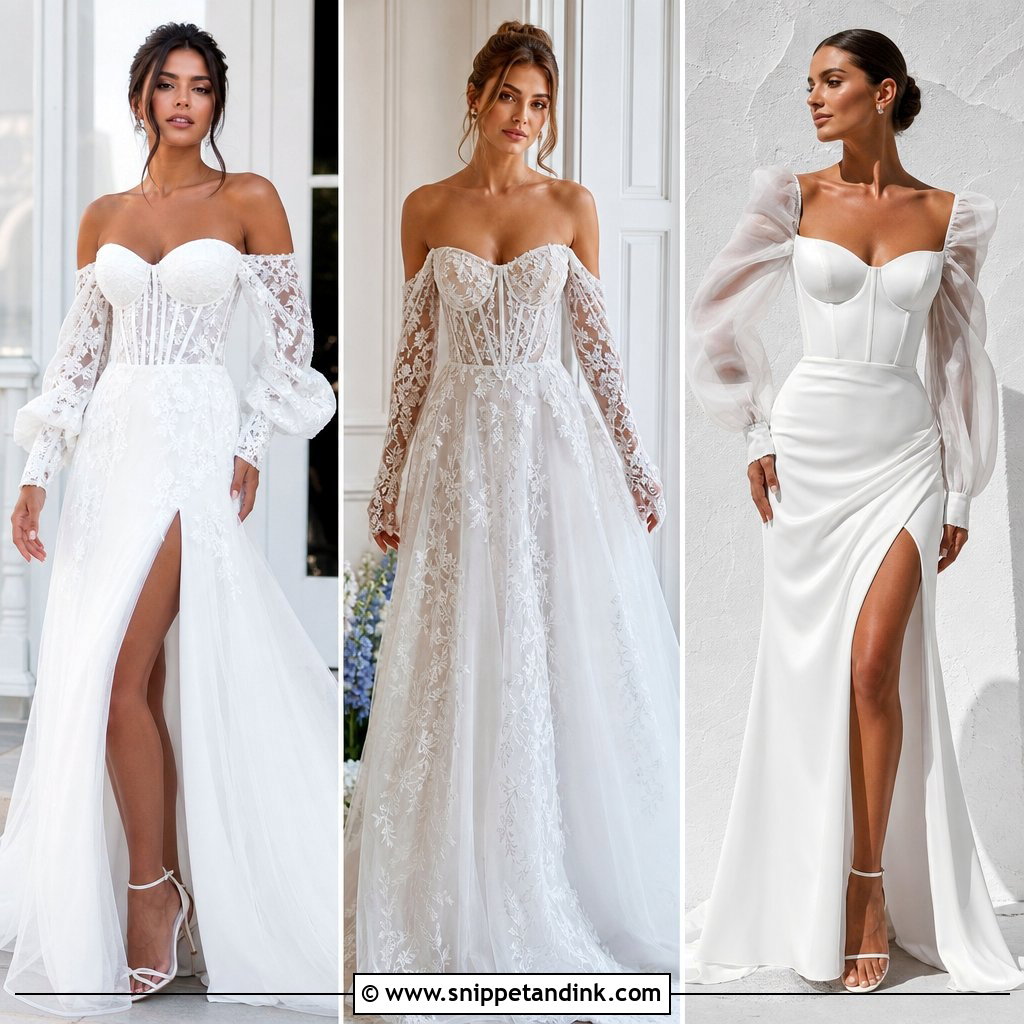 25 Corset Wedding Dress with Sleeves