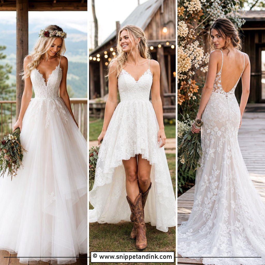 25 Country Chic Wedding Dresses for Effortless Rustic Style