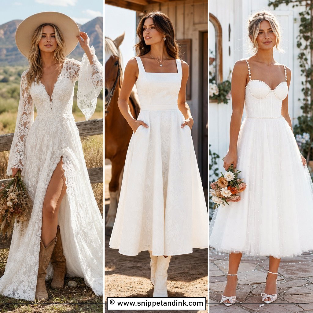 25 Country Wedding Dress Ideas for Rustic Bridal Charm
