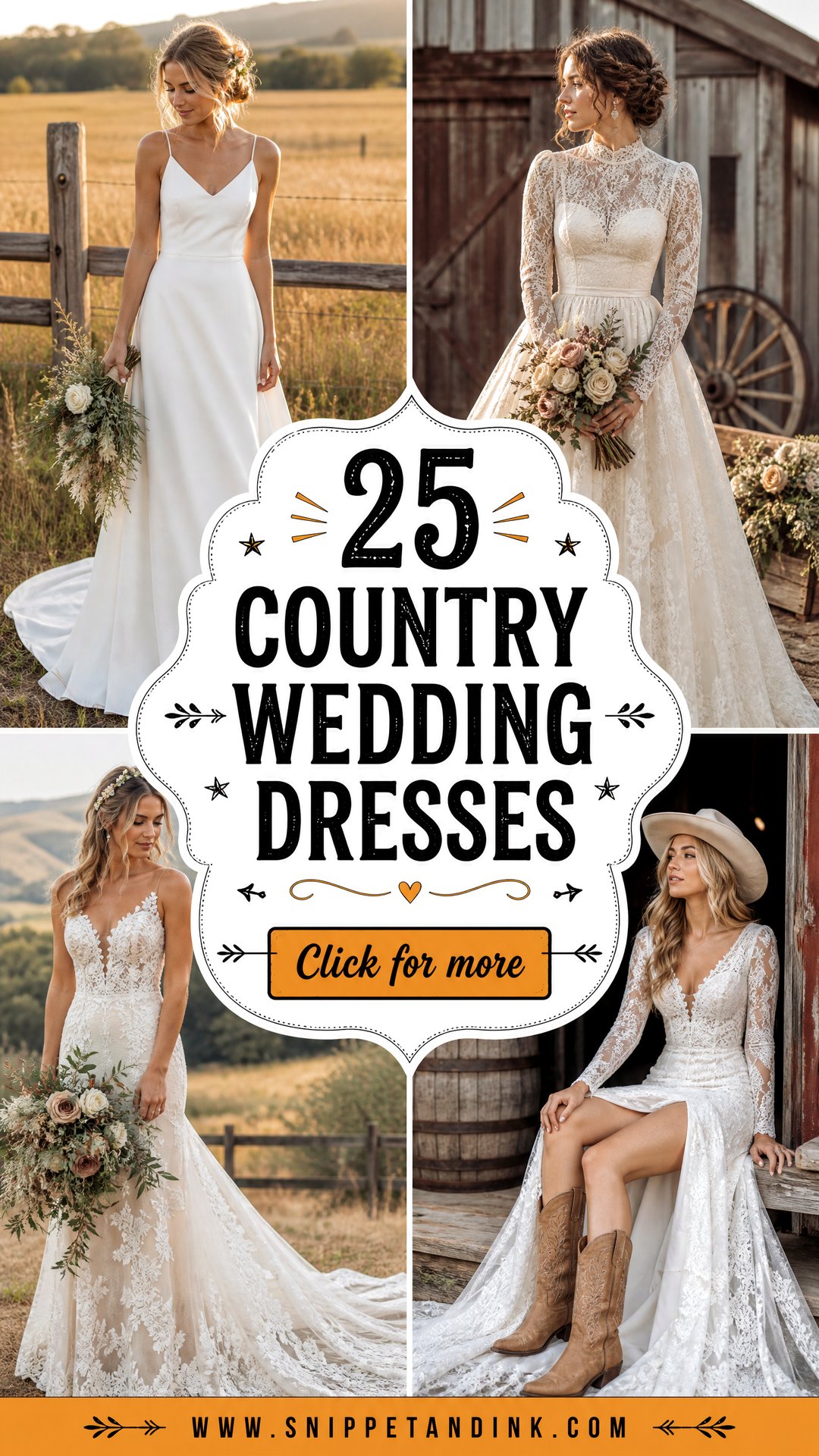 25 Country Wedding Dresses for a Dreamy Rustic Celebration - 25 Country Wedding Dresses for a Dreamy Rustic Celebration