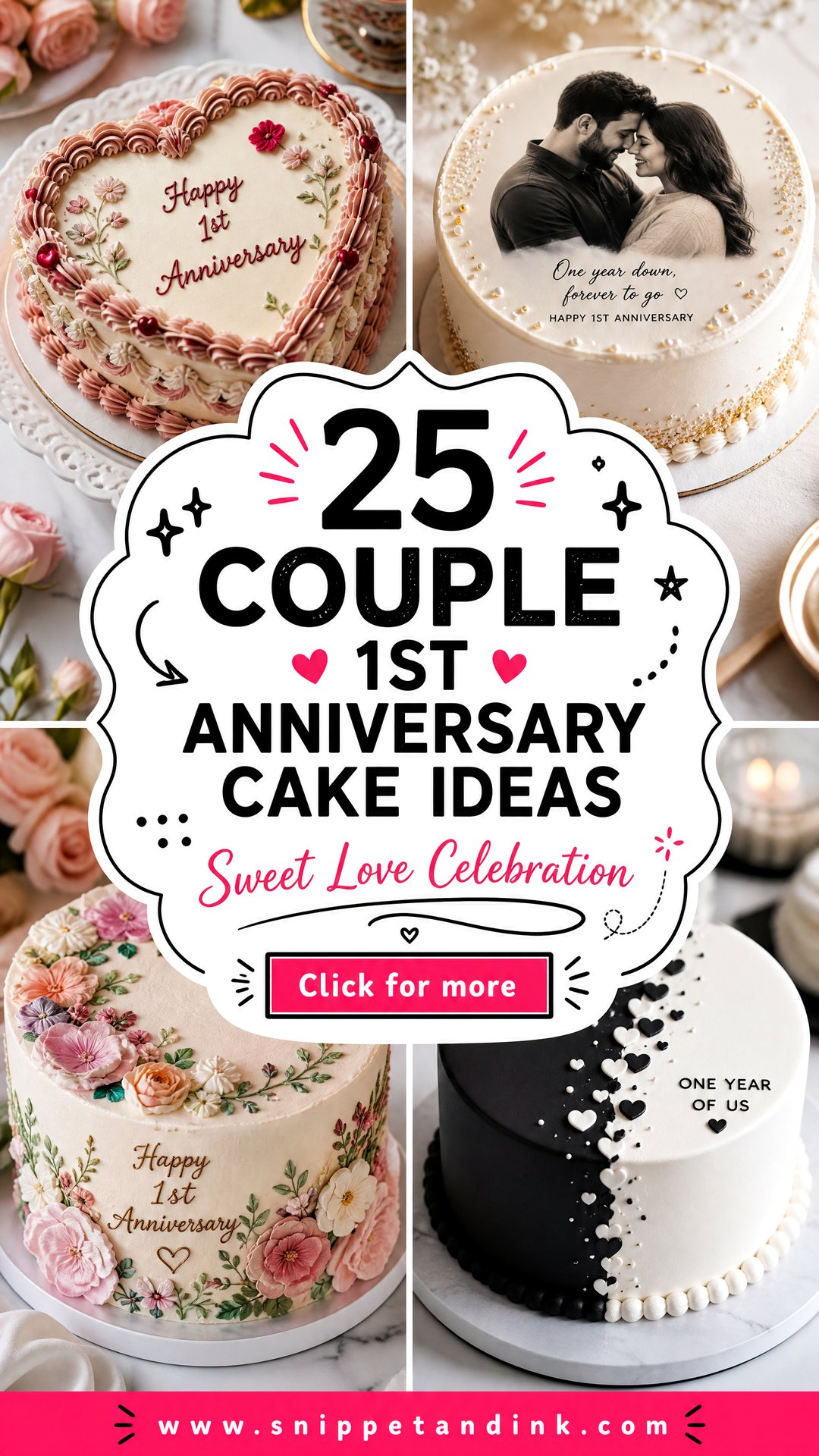 25 Couple 1st Anniversary Cake Ideas for Sweet Celebrations - 25 Couple 1st Anniversary Cake Ideas for Sweet Celebrations