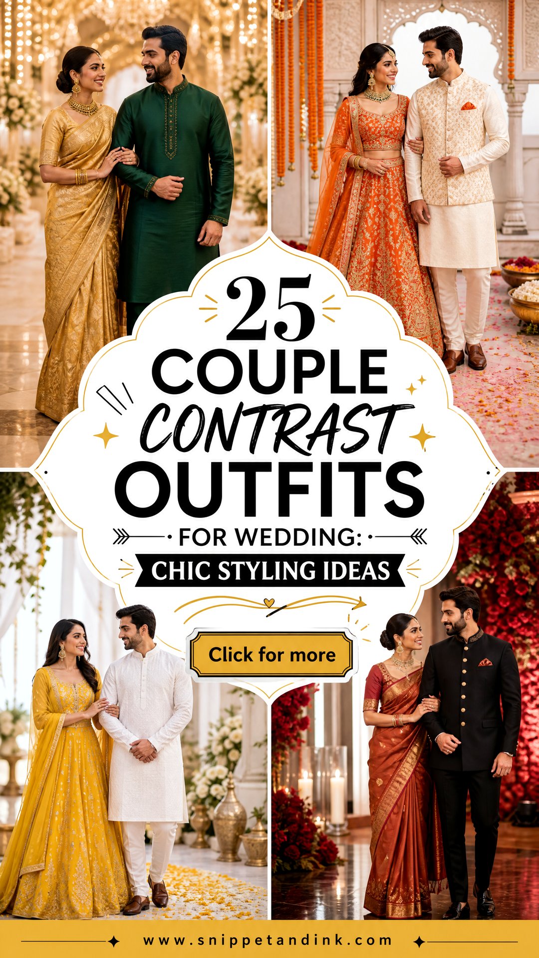 25 Couple Contrast Outfits for Wedding Chic Styling Ideas - 25 Couple Contrast Outfits for Wedding: Chic Styling Ideas