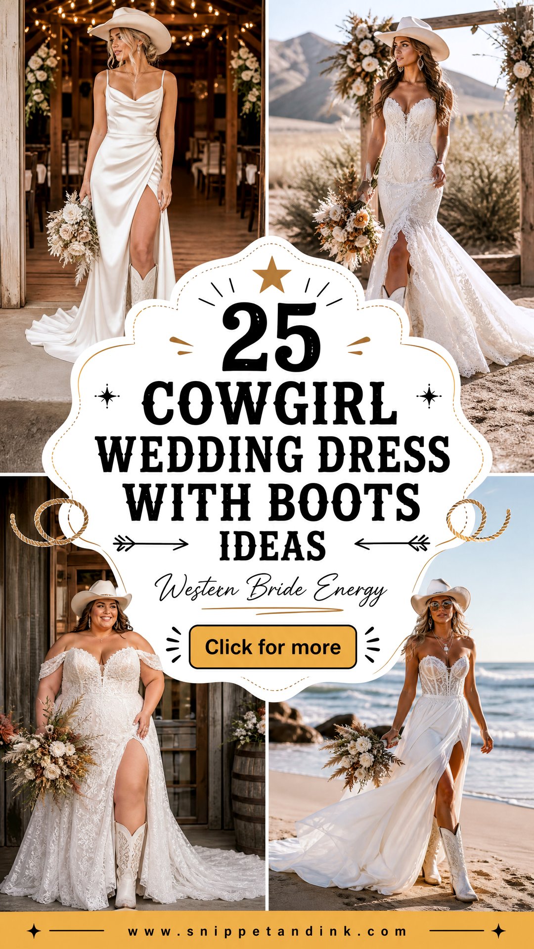 25 Cowgirl Wedding Dress with Boots Ideas for Western Brides - 25 Cowgirl Wedding Dress with Boots Ideas for Western Brides