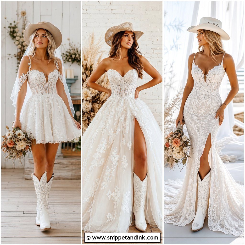 25 Cowgirl Wedding Dress with Boots Ideas