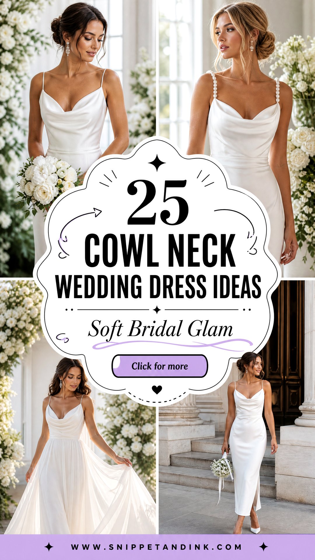 25 Cowl Neck Wedding Dress Ideas for Soft Bridal Glam - 25 Cowl Neck Wedding Dress Ideas for Soft Bridal Glam