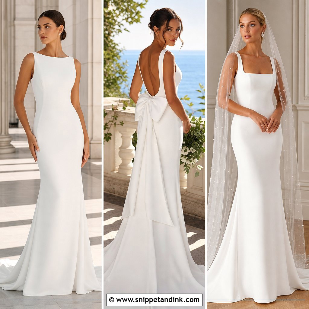 25 Crepe Wedding Dress Ideas