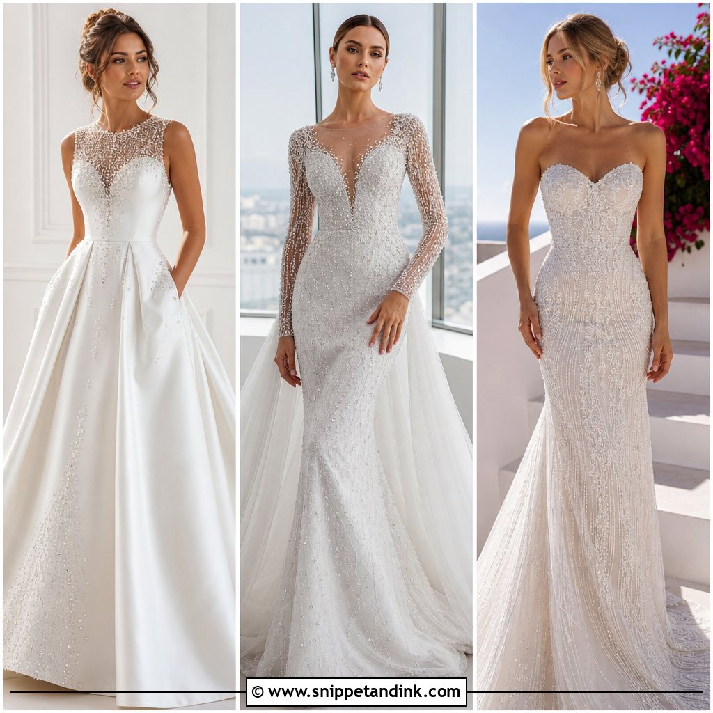 25 Crystal Beaded Wedding Dress Ideas