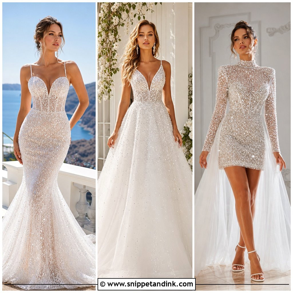 25 Crystal Wedding Dresses: Sparkling Styles for Glamorous Brides