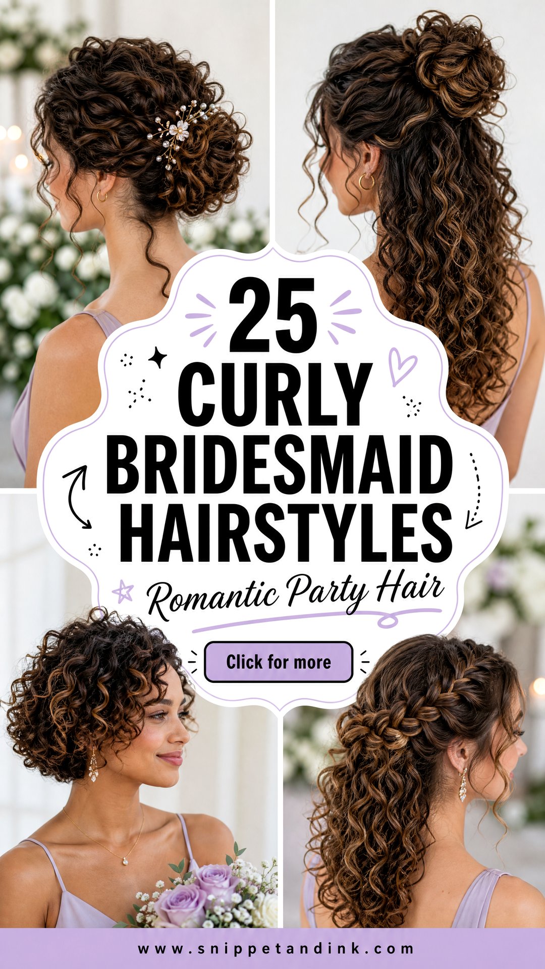 25 Curly Bridesmaid Hairstyles for Romantic Wedding Parties - 25 Curly Bridesmaid Hairstyles for Romantic Wedding Parties