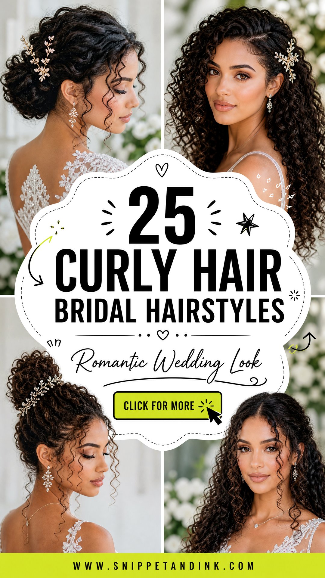 25 Curly Hair Bridal Hairstyles for a Romantic Wedding Look - 25 Curly Hair Bridal Hairstyles for a Romantic Wedding Look