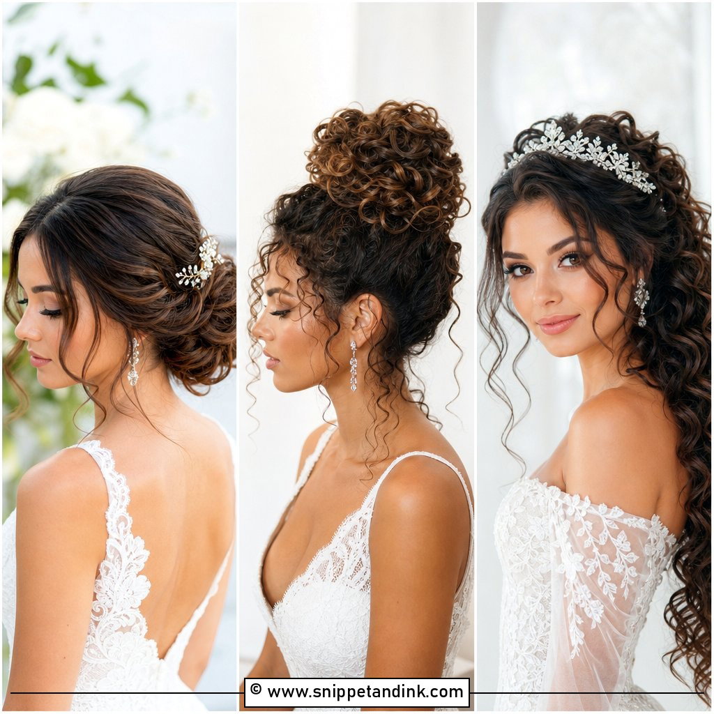 25 Curly Hairstyle for Wedding Ideas for Romantic Texture