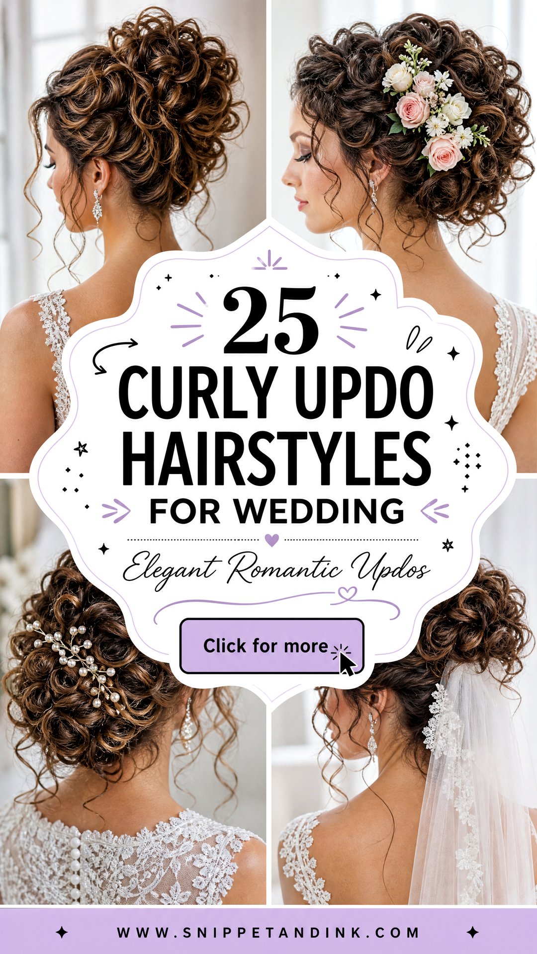 25 Curly Updo Hairstyles for Wedding Elegance and Romance - 25 Curly Updo Hairstyles for Wedding Elegance and Romance