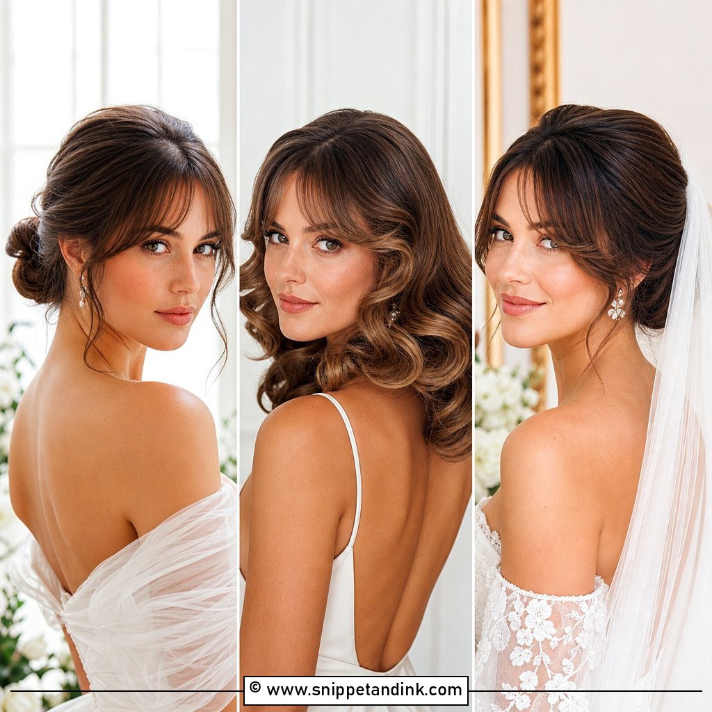 25 Curtain Bangs Wedding Hair Ideas Soft Romantic Looks