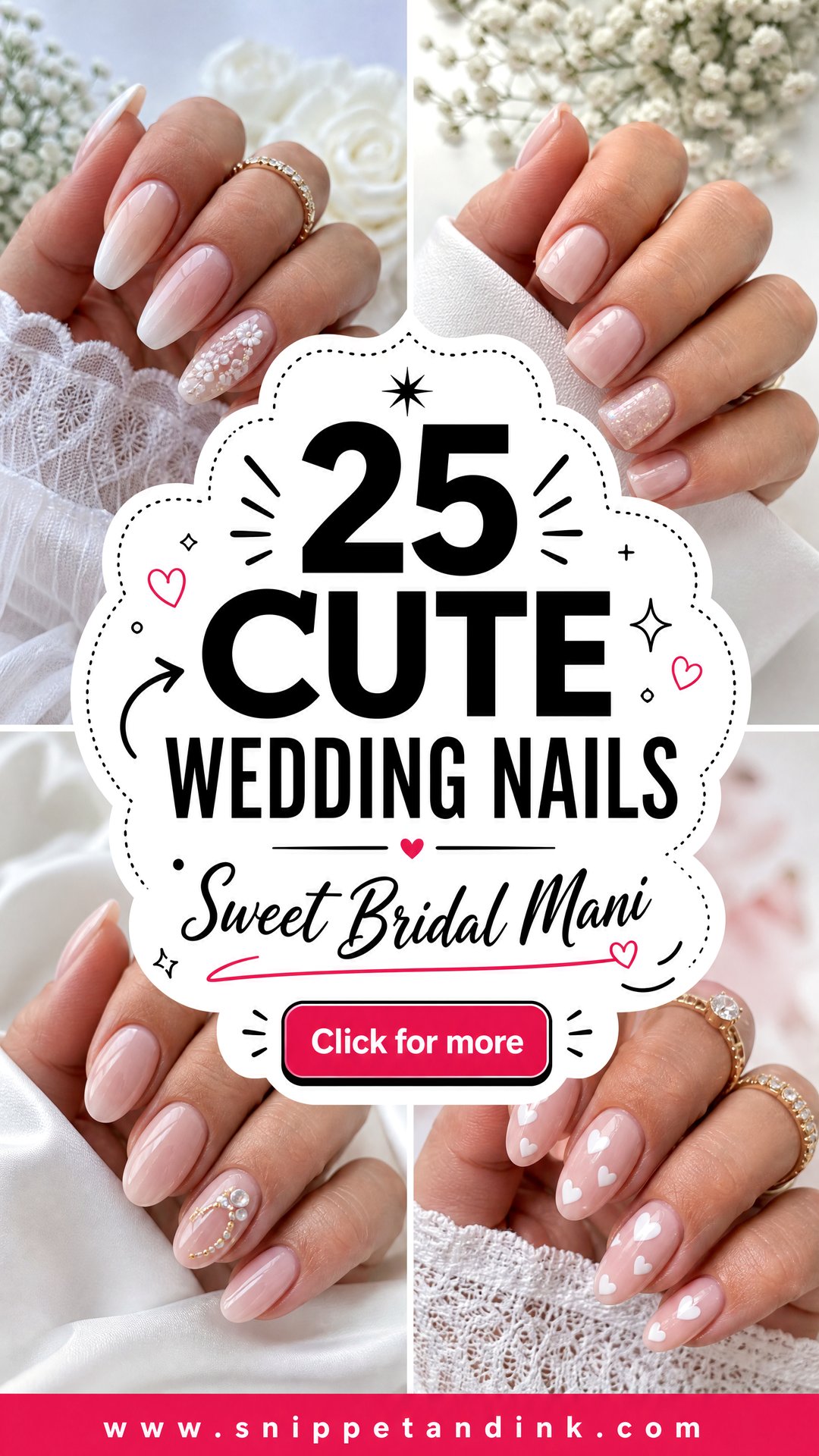 25 Cute Wedding Nails Sweet Manicure Ideas for Modern Brides - 25 Cute Wedding Nails: Sweet Manicure Ideas for Modern Brides