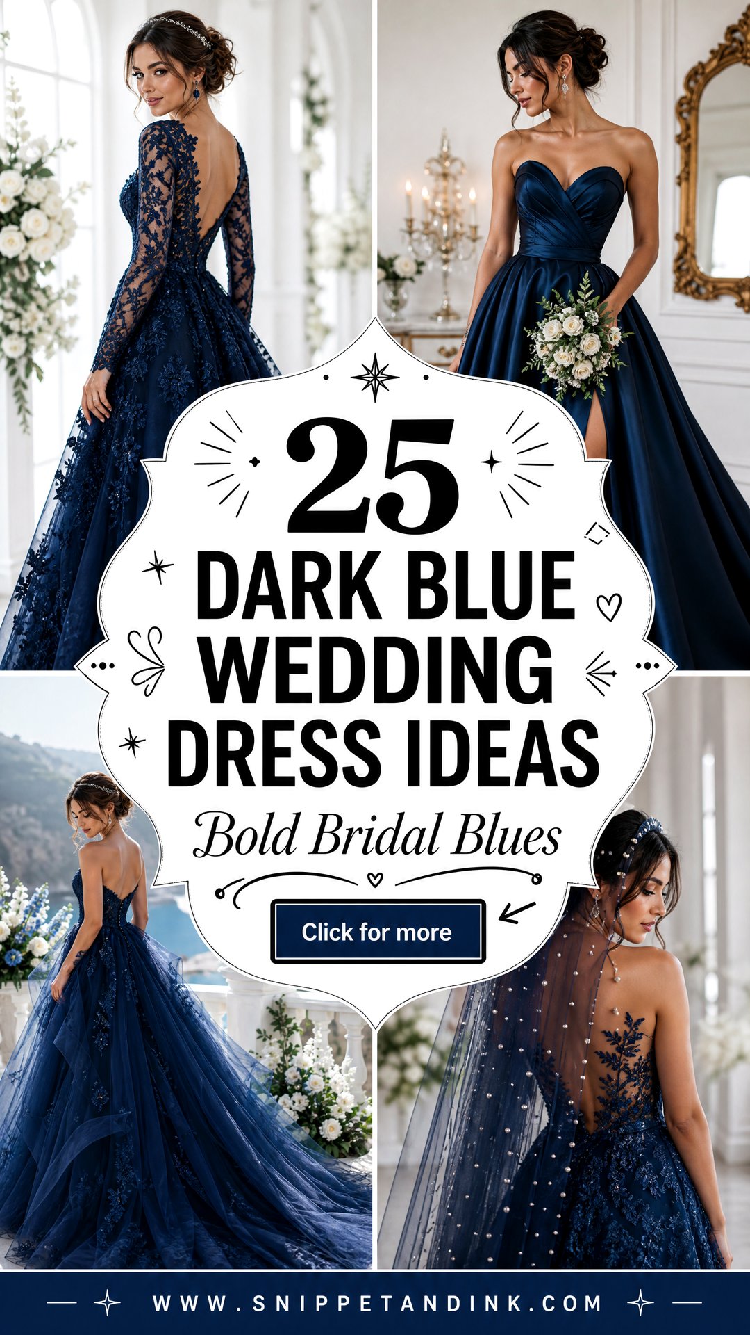 25 Dark Blue Wedding Dress Ideas for Bold Bridal Looks Now - 25 Dark Blue Wedding Dress Ideas for Bold Bridal Looks Now