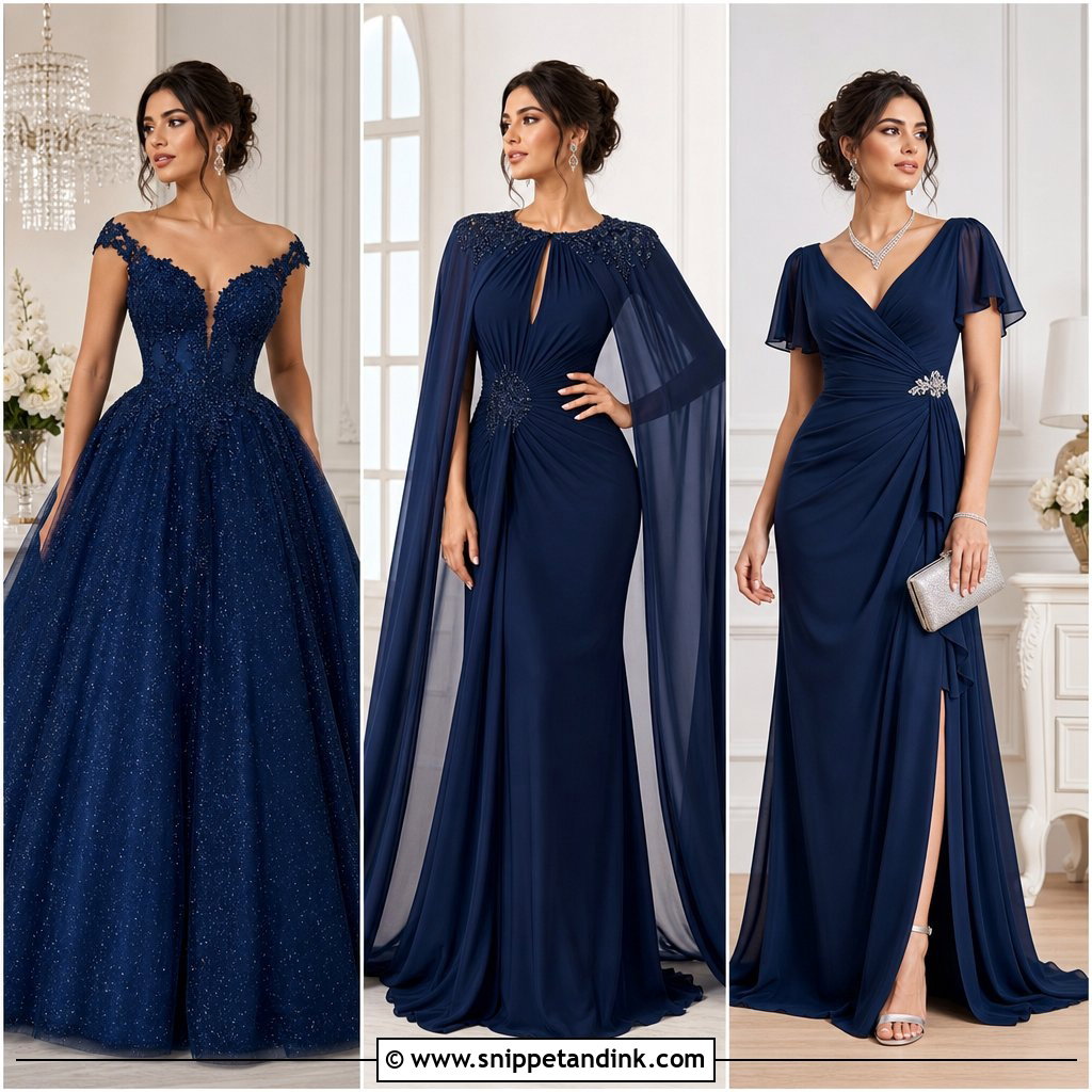 25 Dark Blue Wedding Dress Ideas