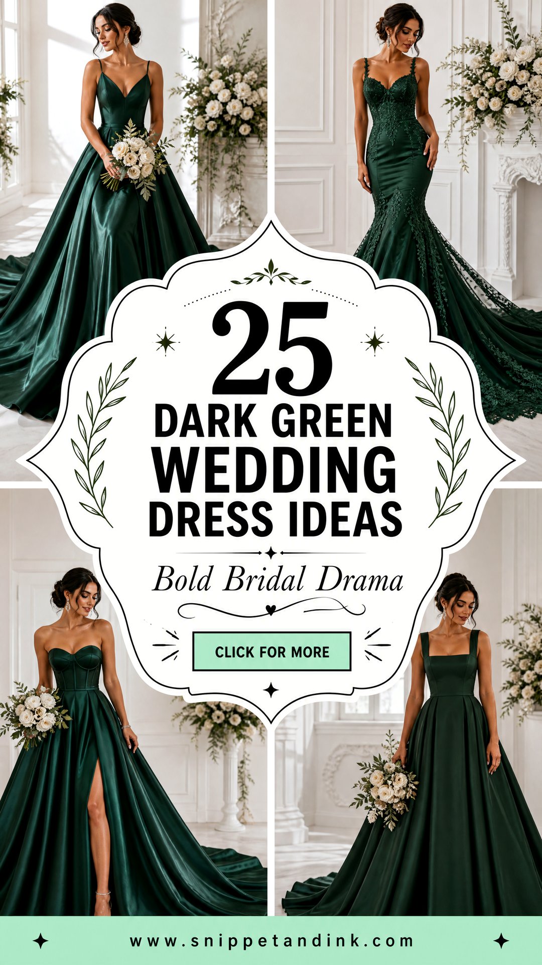 25 Dark Green Wedding Dress Ideas for Bold Brides - 25 Dark Green Wedding Dress Ideas for Bold Brides