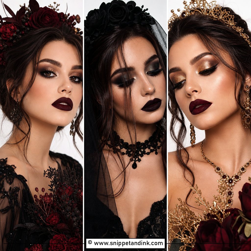 25 Dark Wedding Makeup Ideas for a Dramatic Bridal Glow
