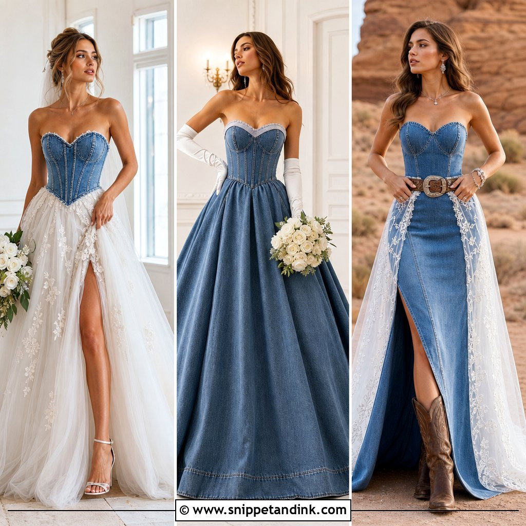 25 Denim Wedding Dresses: Bold Bridal Looks for Modern Rebels