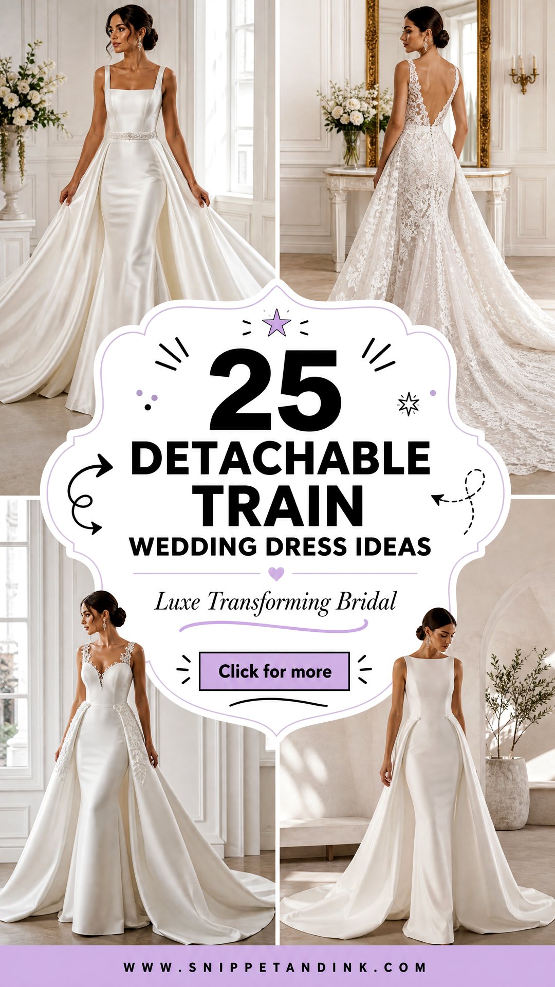 25 Detachable Train Wedding Dress Ideas for Luxe Brides - 25 Detachable Train Wedding Dress Ideas for Luxe Brides