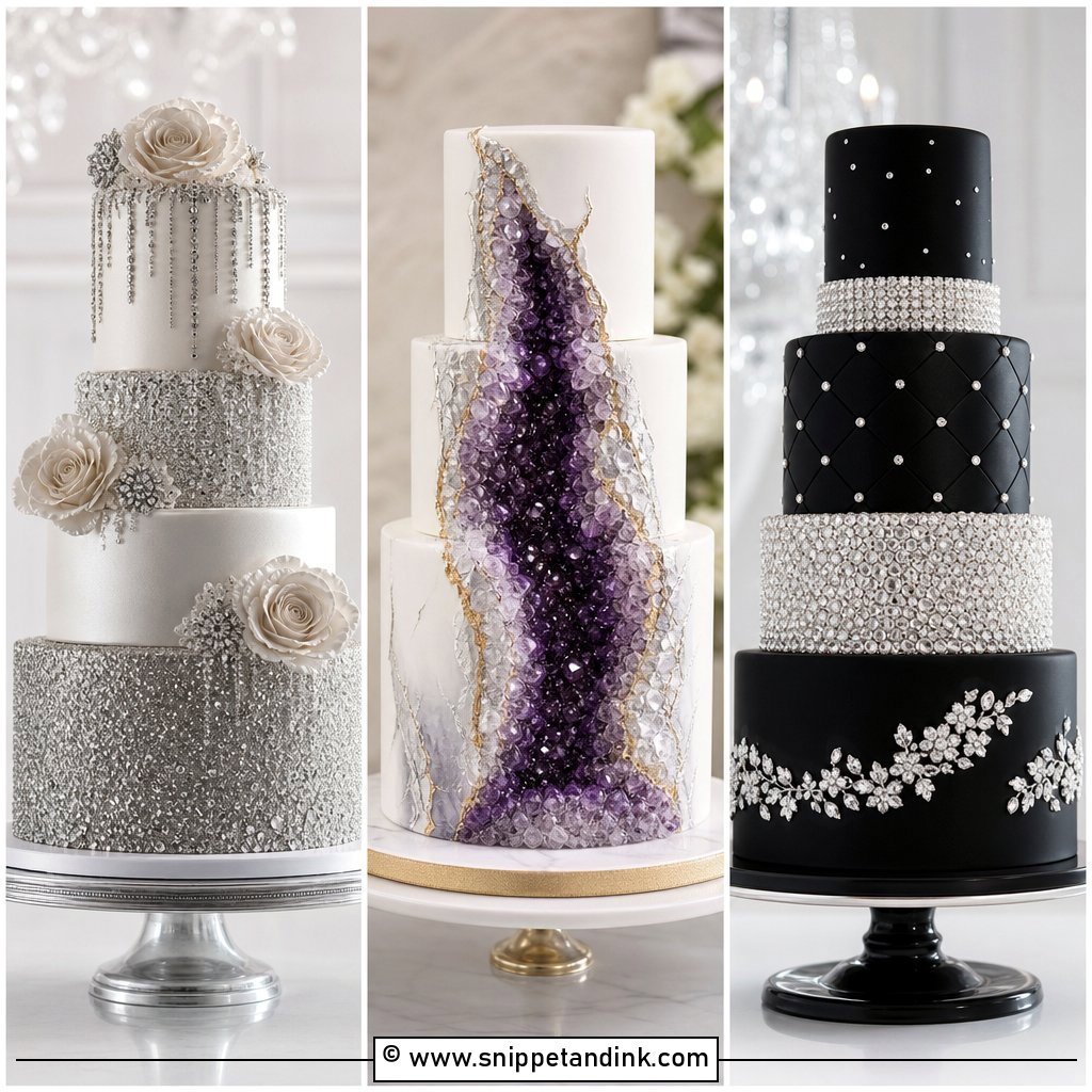 25 Diamond Bling Wedding Cakes Luxe Sparkle for Glam Brides