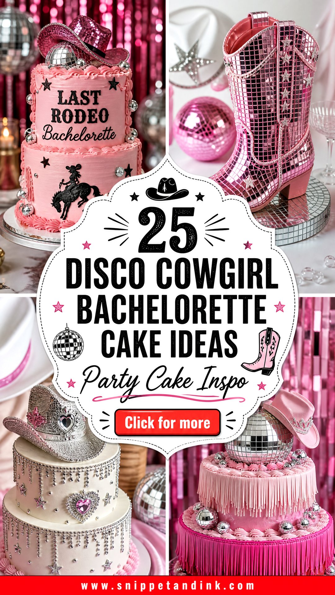 25 Disco Cowgirl Bachelorette Cake Ideas for Wedding Parties - 25 Disco Cowgirl Bachelorette Cake Ideas for Wedding Parties
