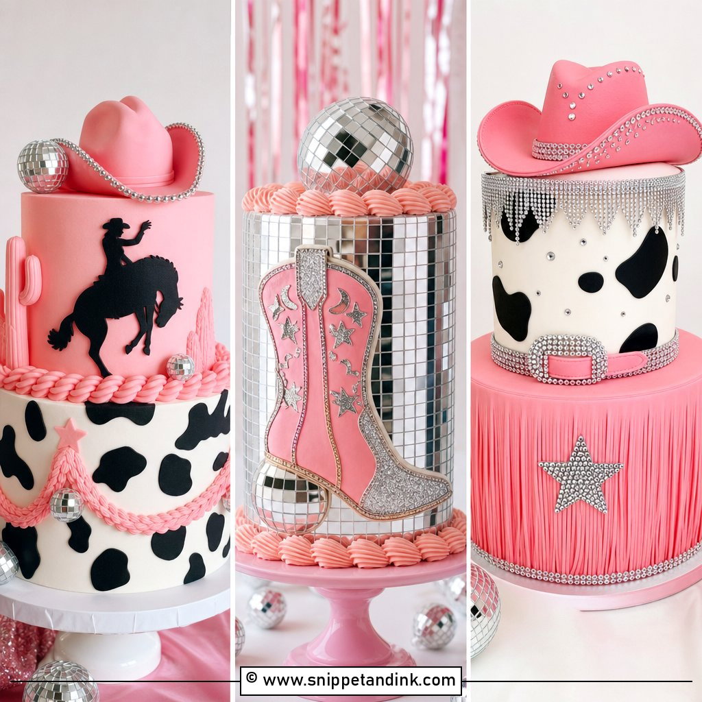 25 Disco Cowgirl Bachelorette Cake Ideas for Wedding Parties