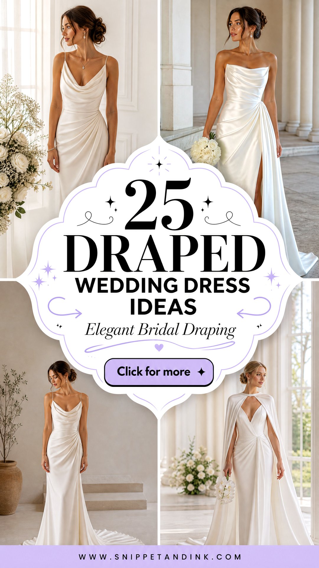 25 Draped Wedding Dress Ideas for Elegant Bridal Looks Now - 25 Draped Wedding Dress Ideas for Elegant Bridal Looks Now