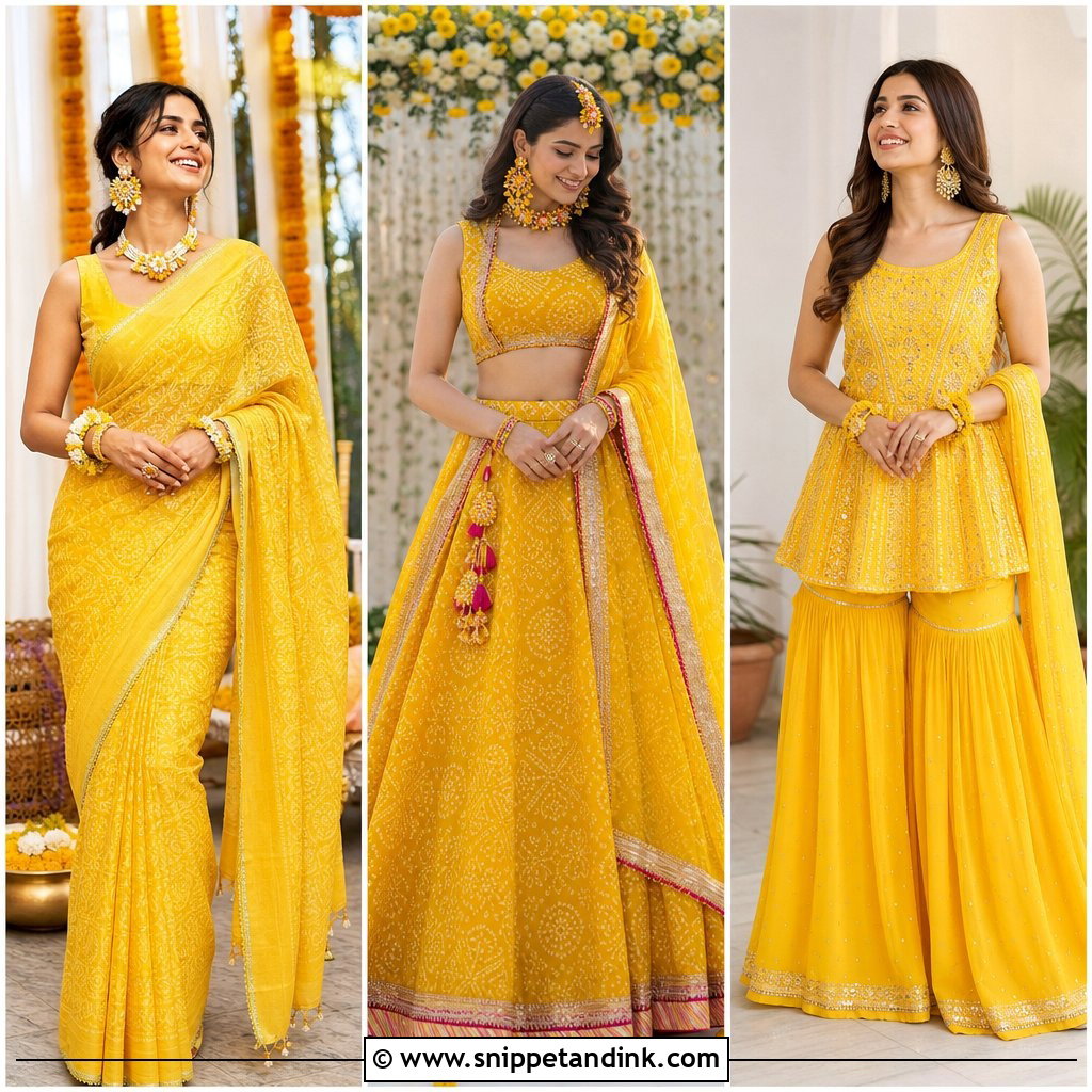 25 Dress for Haldi Function Indian Weddings Ideas to Glow In