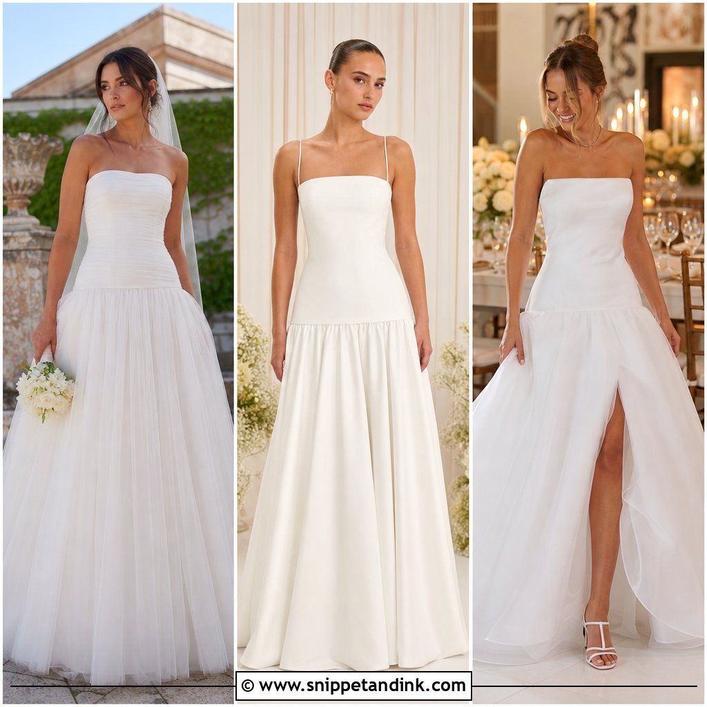 25 Drop Waist A-Line Wedding Dress Ideas for Modern Brides