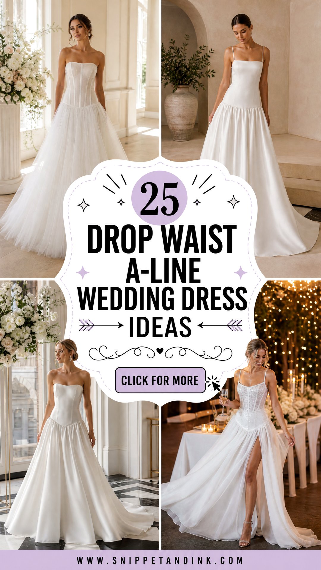 25 Drop Waist A-Line Wedding Dress Ideas for Modern Brides - 25 Drop Waist A-Line Wedding Dress Ideas for Modern Brides
